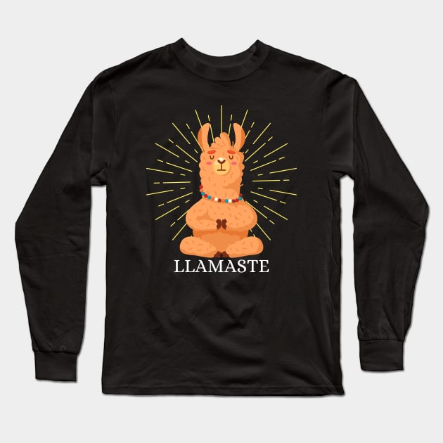 Llamaste. Funny Yoga Saying Phrase Workout Motivation Long Sleeve T-Shirt by JK Mercha